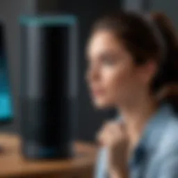 User interacting with the Amazon Alexa app