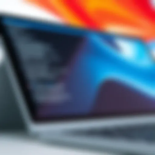 Sleek Design of Microsoft Surface Pro 8 Close-up of Microsoft Surface Pro 8 showcasing its sleek design and display