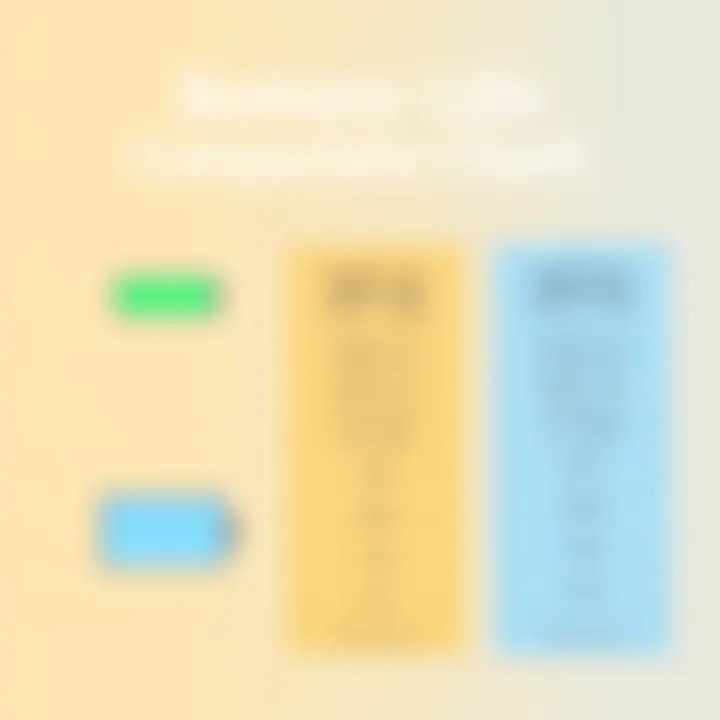 Battery Life Comparison Chart Comparison chart illustrating battery life differences between Surface Pro 8 and previous models
