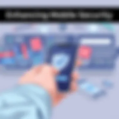 User implementing security measures on mobile device