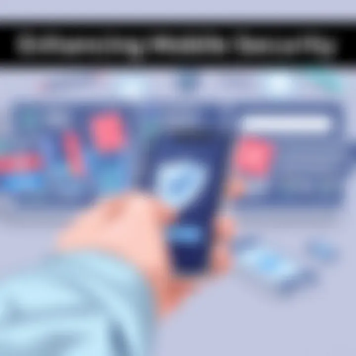 User implementing security measures on mobile device