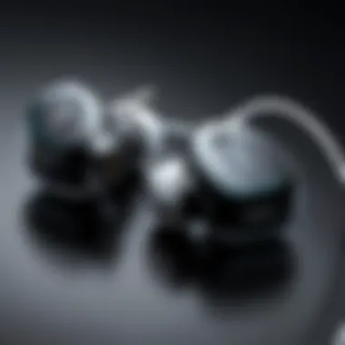 Advanced Features of Dolby Atmos Earbuds Close-up of advanced features in Dolby Atmos compatible earbuds