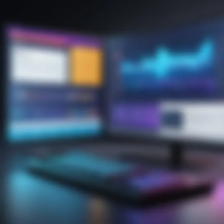An intuitive user interface of game design software showcasing a vibrant game world
