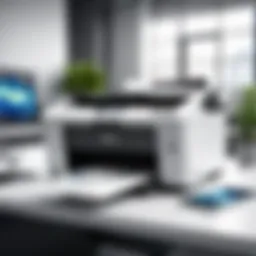 A sleek laser printer scanner in a modern office setup
