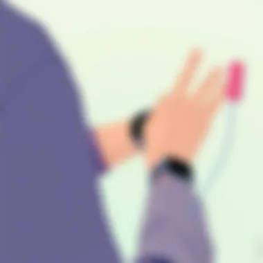 User Experience with Notifications User engaging with wearable device for notifications