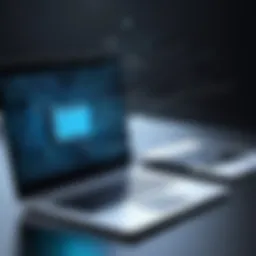 Visual representation of laptop data transfer