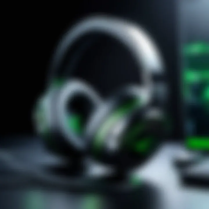 Close-up of Razer headset technology components