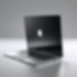 Elegant design of an Apple laptop showcasing its sleek profile
