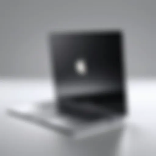 Elegant design of an Apple laptop showcasing its sleek profile