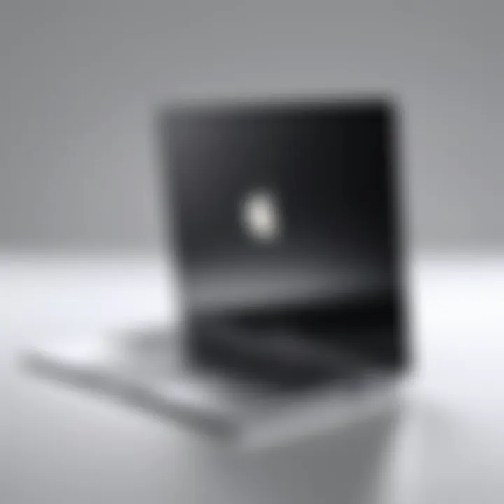 Elegant design of an Apple laptop showcasing its sleek profile