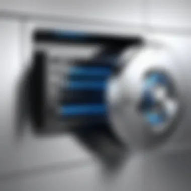 Digital Vault for Password Storage A secure digital vault representing password storage.