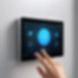 Modern touchscreen interface showcasing smart home control options