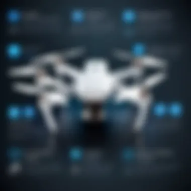 Infographic showcasing key features and applications of small drones