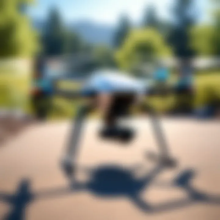 User testing a compact drone in an outdoor setting