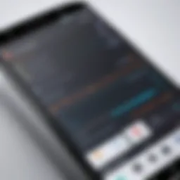 Close-up view of Android Maxx interface showcasing advanced features