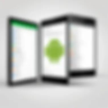 Data Backup Options for Android Tablets Illustration showing data backup options for Android tablets