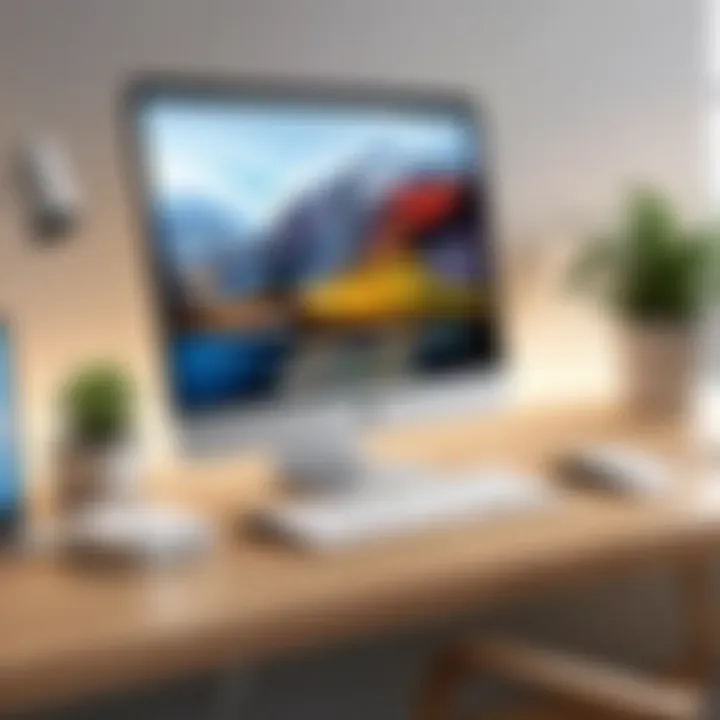 User interacting with a MacBook hub dock in a workspace