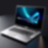 Sleek and modern design of the Asus laptop showcasing its 17.3-inch display