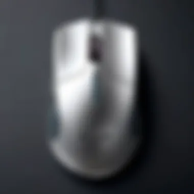 Close-up of ASUS mouse features and buttons