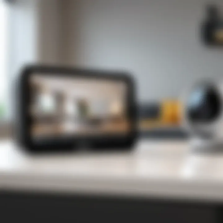 User interface of the Ezviz app displaying camera feeds and settings