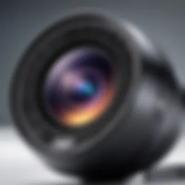 High-Resolution Camera Lens Close-up view of Nest Cam Outdoor Battery camera lens