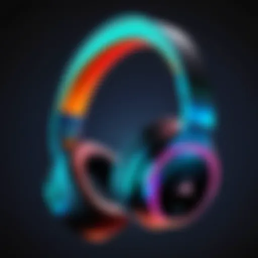Sleek design of a wireless RGB headset showcasing vibrant lighting.