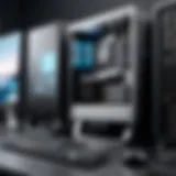Close-up view of a powerful desktop computer setup