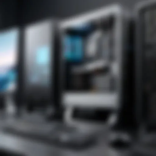 Close-up view of a powerful desktop computer setup