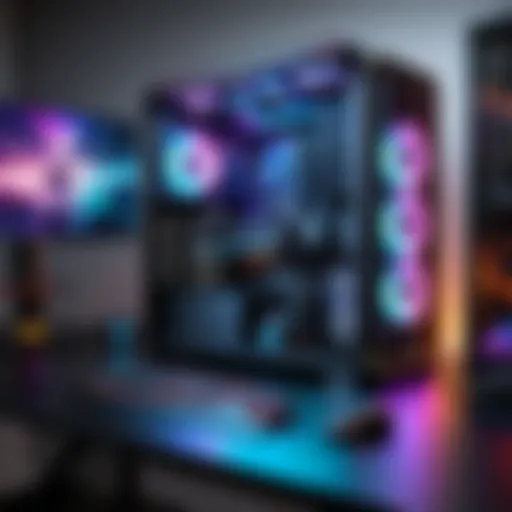 A high-performance gaming PC setup with RGB lighting