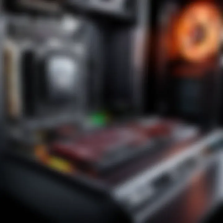 Close-up of high-end components inside a Cyberpower gaming desktop