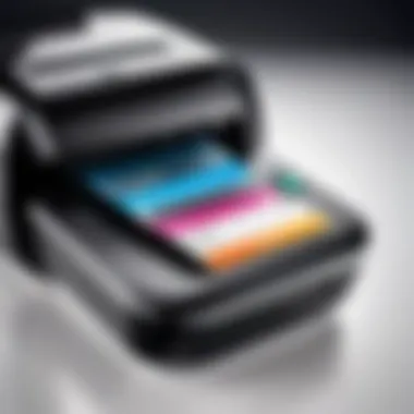 Close-up view of Dymo LabelWriter Color Printer showcasing its sleek design and buttons