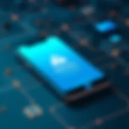 Illustration of a mobile device with malware alert on screen