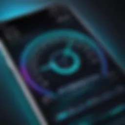 A smartphone displaying speed test results