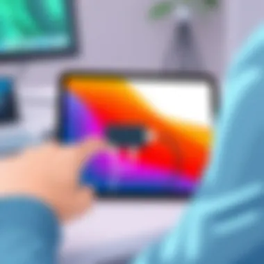 User selecting the most suitable battery charger for their iPad from a digital device