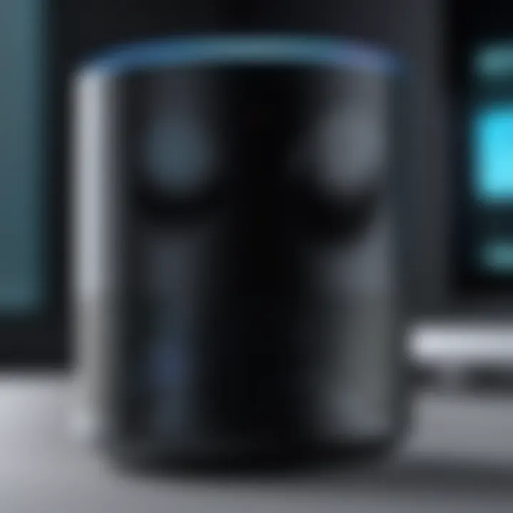 Close-up of an Alexa device showcasing its user interface