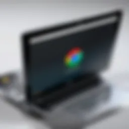 A detailed view of a Google Chromebook showcasing its sleek design and features.