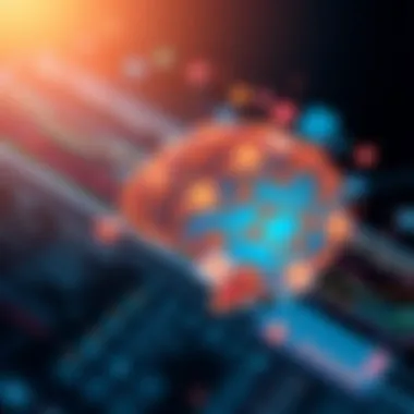 Illustration of cognitive computing interacting with data