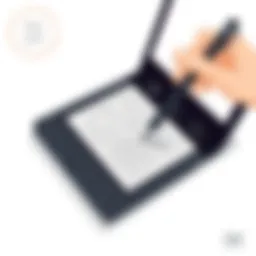 Ebook reader showcasing stylus interaction