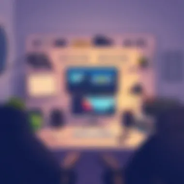 Creative workspace of a content creator