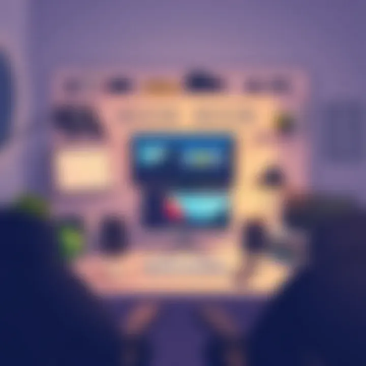 Creative workspace of a content creator