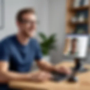 User Interface Experience on Facebook Portal User engaging in a video call using Facebook Portal, highlighting user interface