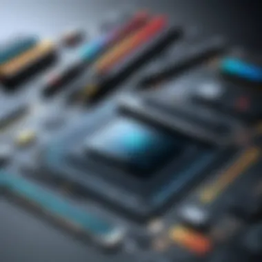 Artistic Representation of Graphic Design Styles An artistic representation of different graphic design styles created using software.
