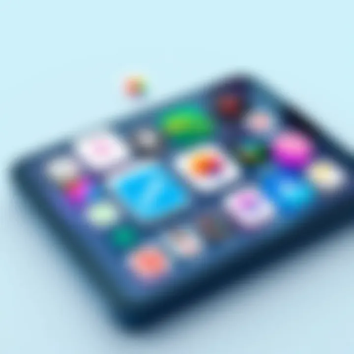 Showcasing an array of iOS graphic design apps on a digital device
