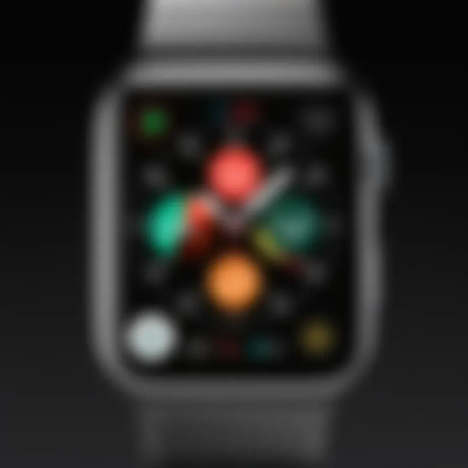 Detailed view of the Apple Watch interface showcasing its innovative features