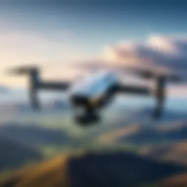 Advanced Drone Performance A high-performance drone soaring in the sky showcasing advanced technology.