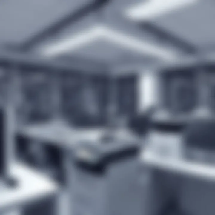 Professional Office with Laser Printers A professional office environment with multiple monochrome printers