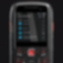 Close-up view of a rugged Verizon phone showcasing its robust design