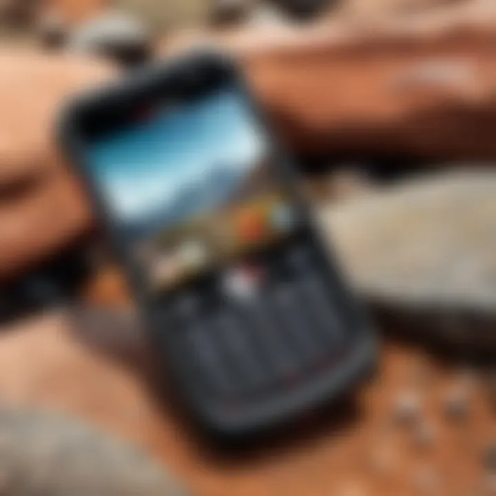 Rugged Verizon phone in an outdoor environment highlighting its durability