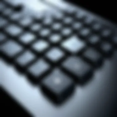 A close-up of the air keyboard interface demonstrating interaction