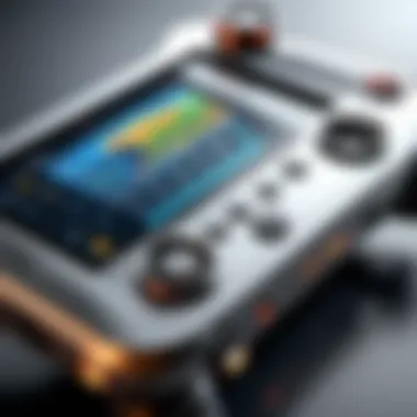 Close-up of drone controller showcasing user-friendly interface